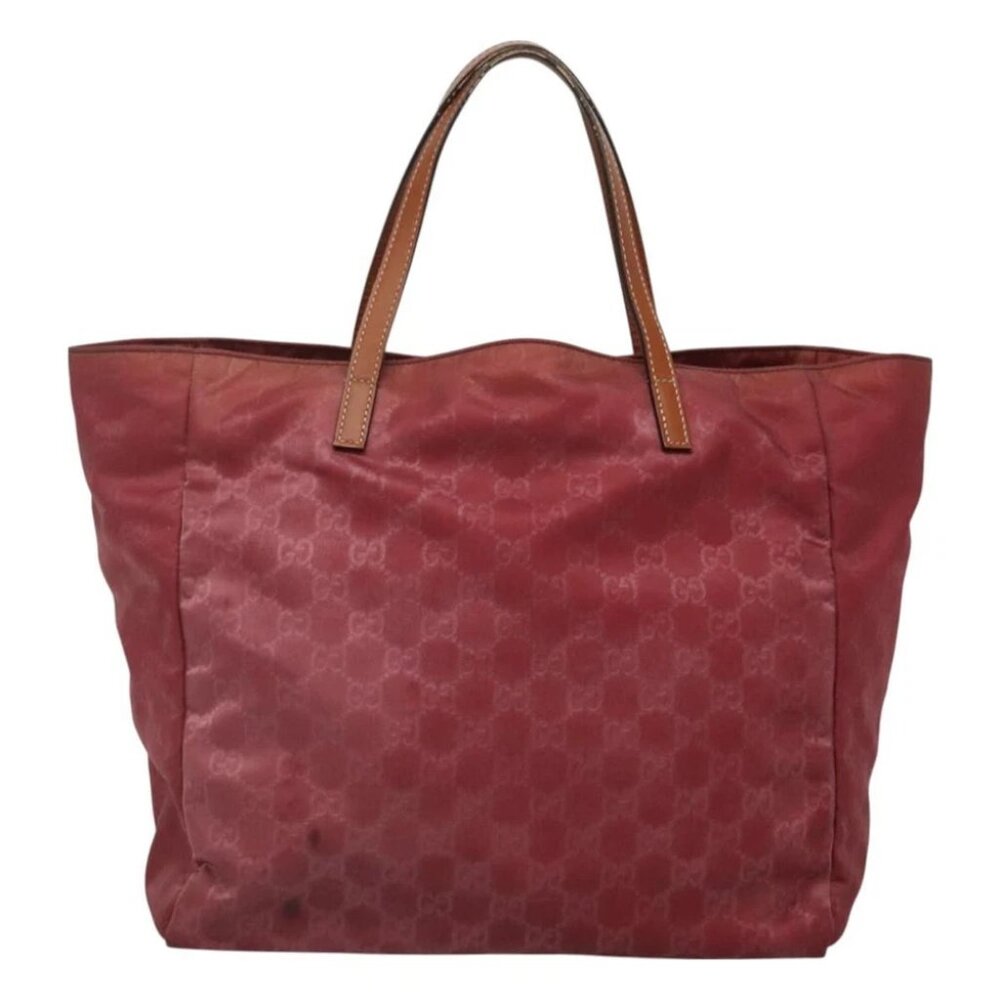 GUCCI GG Canvas Tote Bag Nylon Pink Silver 282439 Auth ti3238 - Picture 12 of 16